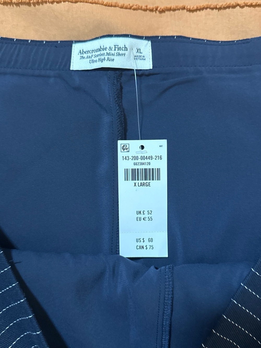 Abercrombie & Fitch Navy Pinstripe Mini Skirt - Picture 4 of 4